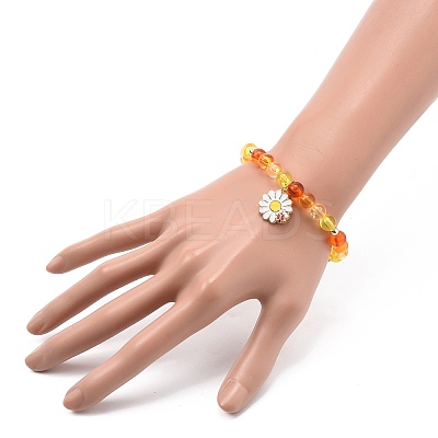 4Pcs 4 Style Acrylic Round Beaded Stretch Bracelets Set BJEW-JB08926-01-1