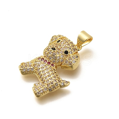 Rack Plating Brass Micro Pave Cubic Zirconia Enamel Pendants KK-L226-032G-03-1
