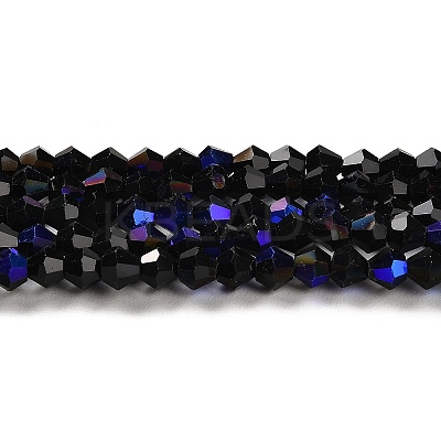 Transparent Electroplate Glass Beads Strands GLAA-F029-2mm-D02-1