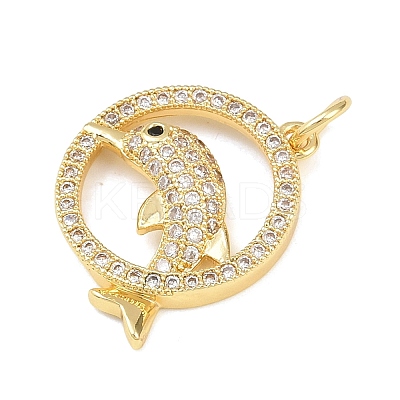 Brass Micro Pave Cubic Zirconia Pendants LS-KK-H525-01A-G-1