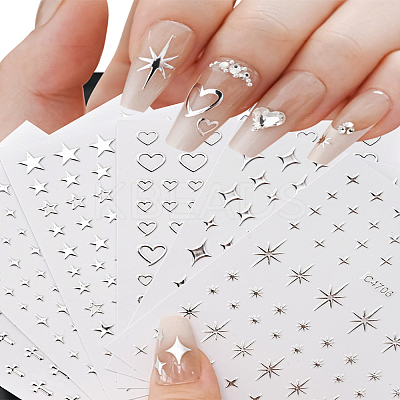 5 Sheets 5 Styles PET Nail Art Stickers MRMJ-LP0002-84-1