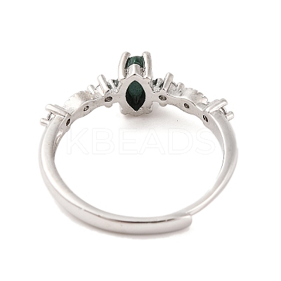 Horse Eye Natural Malachite Adjustable Rings RJEW-Q817-02P-06-1