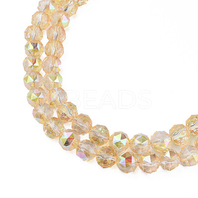 Electroplate Transparent Glass Beads Strands EGLA-N002-34B-C07-1