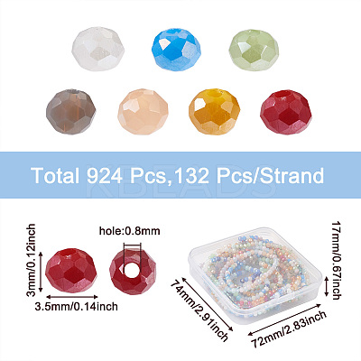 7 Strand 7 Colors Glass Beads Strands GLAA-YS0001-06-1