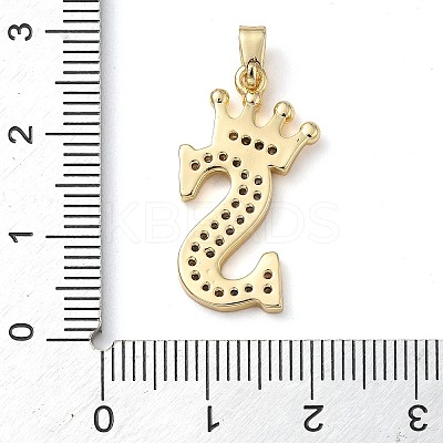 Rack Plating Brass Micro Pave Cubic Zirconia Pendants KK-D535-01S-RS-1