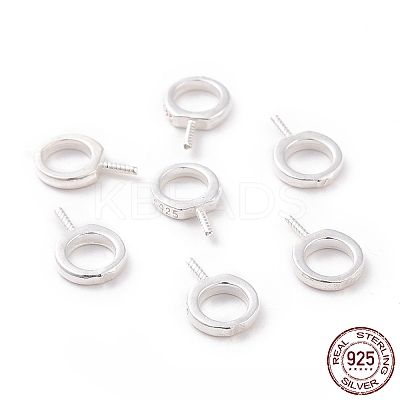 925 Sterling Silver Screw Eye Peg Bails X-STER-D035-42S-1