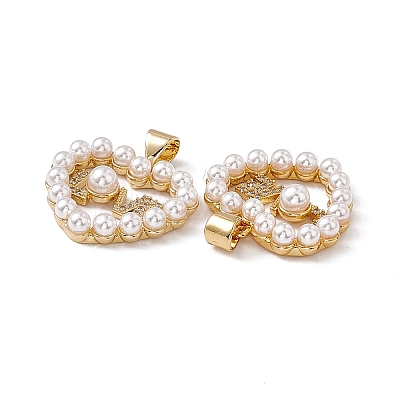 Brass Micro Pave Cubic Zirconia Pendants KK-B061-06G-1