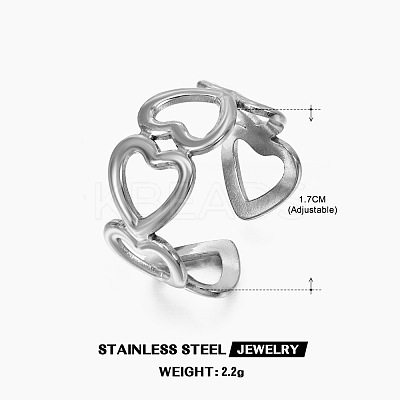 201 Stainless Steel Cuff Open Rings FS-WG76F01-16-1
