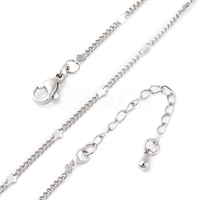 Brass Curb Chains Necklaces for Women NJEW-D302-09P-1