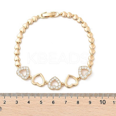 Brass Micro Pave Cubic Zirconia Link Chain Bracelets KK-R217-47G-1