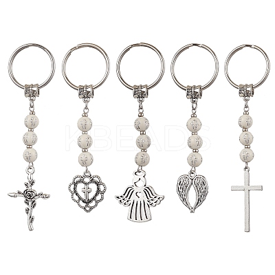 Tibetan Style Alloy Pendants Keychain KEYC-JKC00892-1