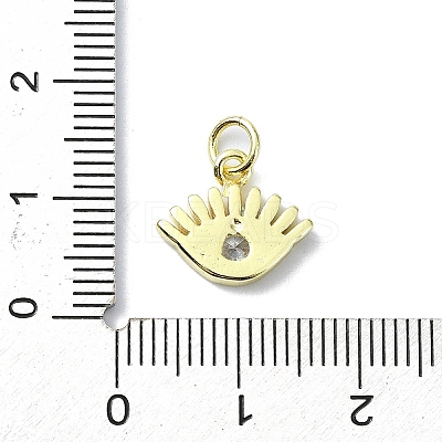 Eye Theme Brass Micro Pave Cubic Zirconia Charms KK-H475-58G-10-1