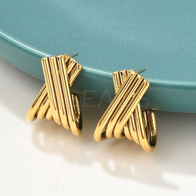 304 Stainless Steel Stud Earrings EJEW-M073-02G-1