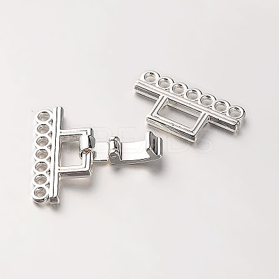 7 Strands Alloy and Brass Fold Over Clasps PALLOY-N0112-03P-1