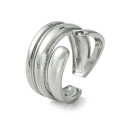 Non-Tarnish 304 Stainless Steel Open Cuff Ring RJEW-L110-010P-1