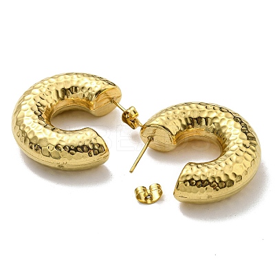 Ion Plating(IP) 316 Surgical Stainless Steel Hammered Stud Earrings for Women EJEW-C053-03G-1