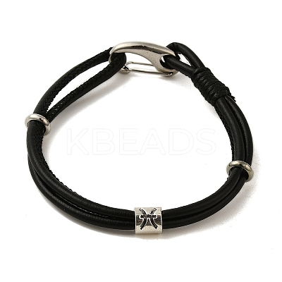 PU Leather Round Cord Multi-strand Bracelets SJEW-K002-07F-1