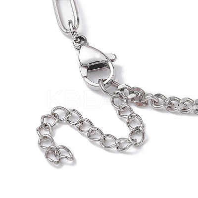 Tarnish Resistant 304 Stainless Steel Curb & Paperclip Chains Bracelet Making BJEW-JB10030-02-1