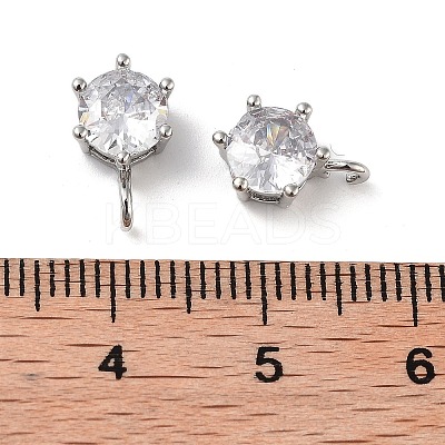 Brass Micro Pave Clear Cubic Zirconia Pendants KK-B102-11P-1