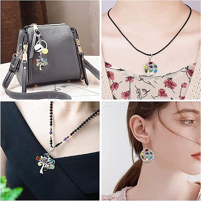 10Pcs 2 Styles Tibetan Style Alloy Pendant Decorations HJEW-CJ0001-17-1