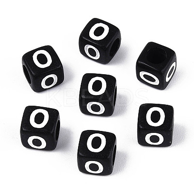 Initial Acrylic Horizontal Hole Beads X-OACR-ZX006-35O-1