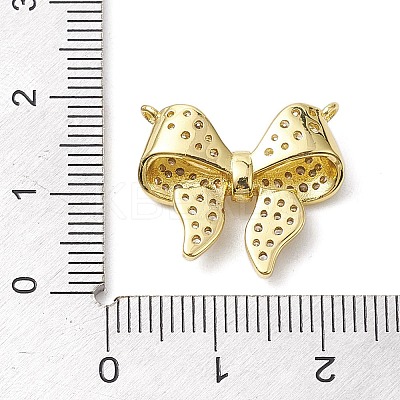 Rack Plating Brass Micro Pave Clear Cubic Zirconia Pendants KK-H463-08G-1
