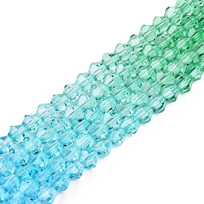 Gradient Color Baking Paint Glass Bead Strands X1-DGLA-A039-T2mm-A018-1