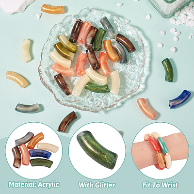 30Pcs Opaque Acrylic Beads MACR-TA0002-13-1