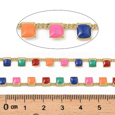 Brass Rectangle Link Chains CHC-C007-03G-01-1
