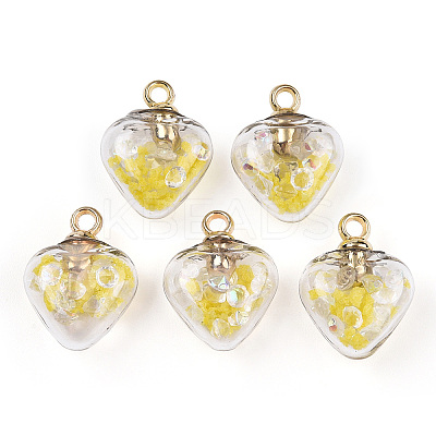 Glow in the Dark Luminous Glass Pendants GLAA-YWC0001-01D-1