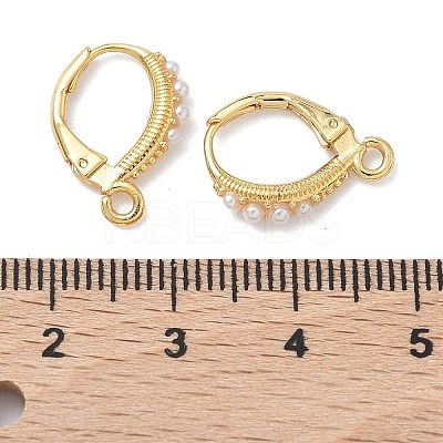 SHEGRACE Brass with Imitation Pearl Leverback Earring Findings XGR0069G-75G-1