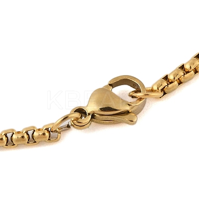 PVD Vacuum Plating 304 Stainless Steel Judaica Temple Menorah Pendant Necklaces NJEW-N055-21G-1