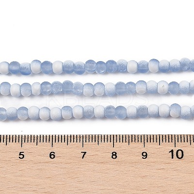 Frosted Crackle Glass Beads Strands GLAA-U001-4mm-M14-1