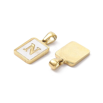 Ion Plating(IP) 304 Stainless Steel Pave Shell Pendants STAS-G327-01G-N-1