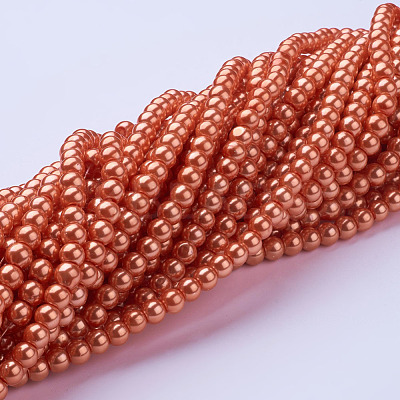 Glass Pearl Beads Strands HY6mm85-1