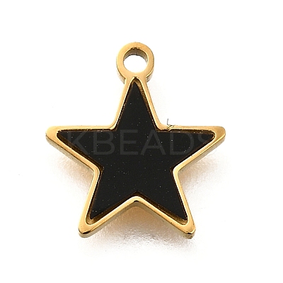 304 Stainless Steel Star Pendants STAS-Q348-19G-1