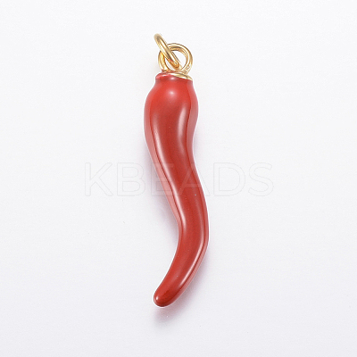 304 Stainless Steel Enamel Big Pendants STAS-F157-10G-B-1