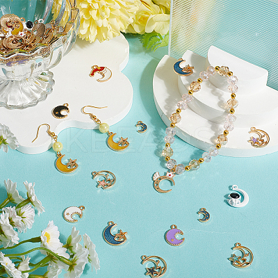 80Pcs 20 Styles Alloy Enamel Pendants FIND-SC0014-17-1