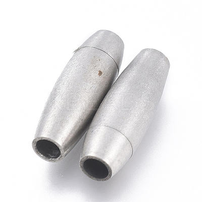 Tarnish Resistant 304 Stainless Steel Magnetic Clasps with Glue-in Ends STAS-D242-02P-B-1