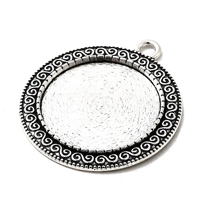 Tibetan Style Alloy Pendant Cabochon Settings TIBEP-N003-52AS-1