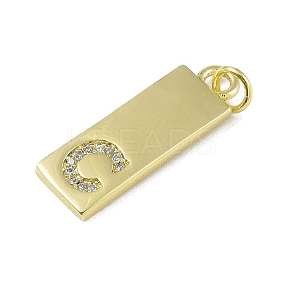 Brass Micro Pave Clear Cubic Zirconia Pendants KK-P266-06G-C-1