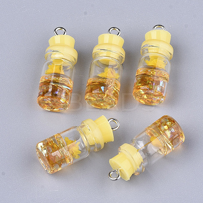 Glass Bottle Pendant Decorations X-GLAA-S181-05F-1
