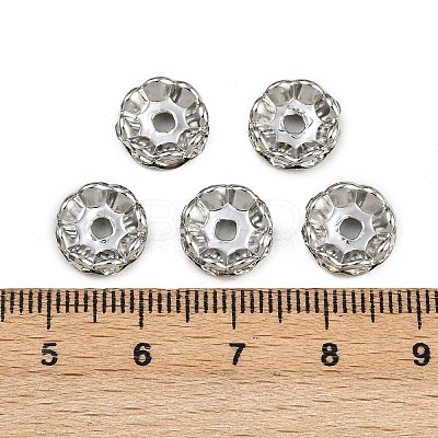 Brass Rhinestone Spacer Beads RB-A014-L10mm-01P-1