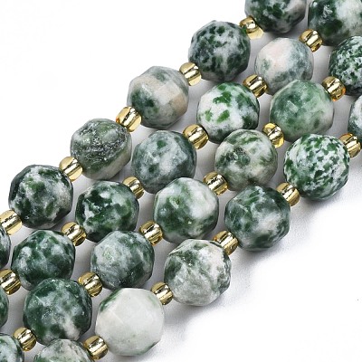 Natural Green Spot Jasper Beads Strands G-N326-100-07-1