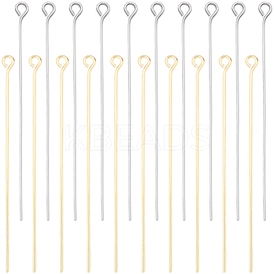 100Pcs 2 Colors Brass Eye Pins KK-BBC0020-58-1