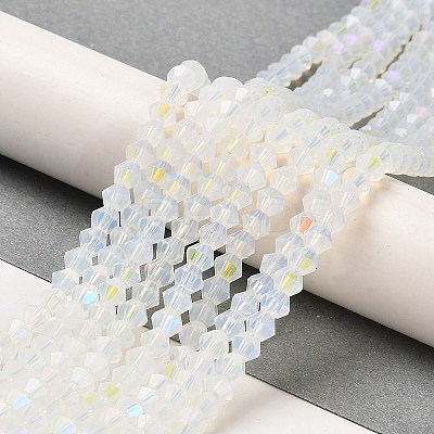 Imitation Jade Electroplate Glass Beads Strands EGLA-A039-J4mm-L05-1