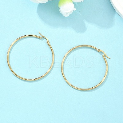 Ion Plating(IP) 304 Stainless Steel Hoop Earrings EJEW-N0016-11G-H-1