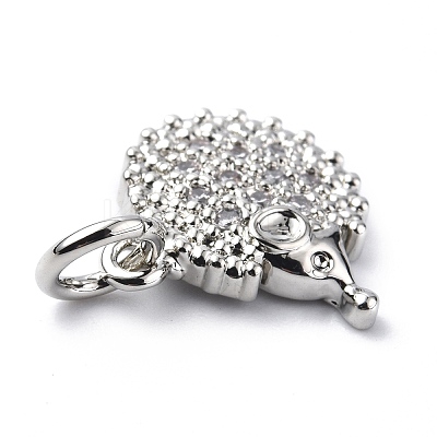 Brass Micro Pave Cubic Zirconia Charms ZIRC-F131-10P-1