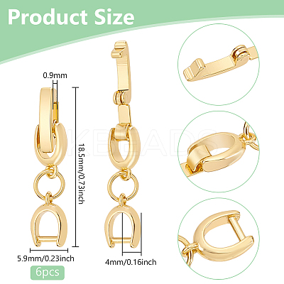 6Pcs Brass Watch Band Clasps DIY-BC0013-44A-G-1