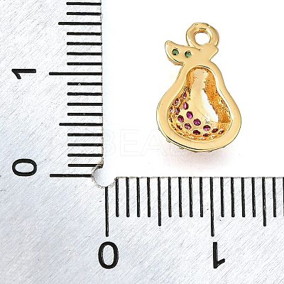 Brass Micro Pave Clear Cubic Zirconia Pendants KK-U065-05F-G-1